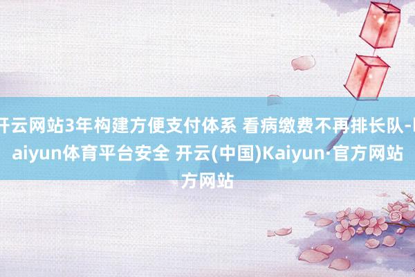 开云网站3年构建方便支付体系 看病缴费不再排长队-kaiyun体育平台安全 开云(中国)Kaiyun·官方网站